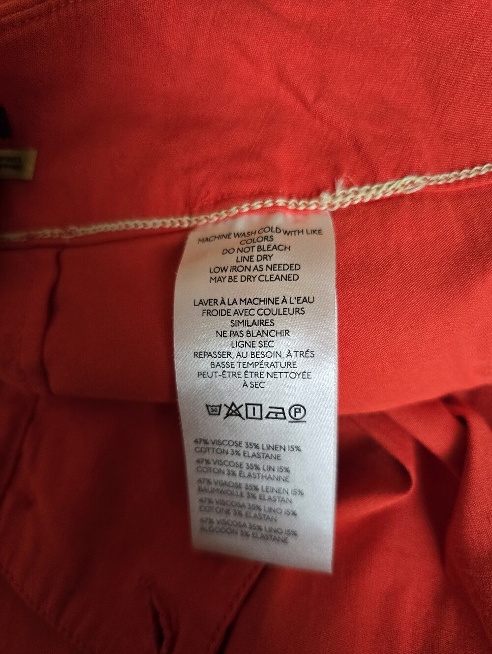 Anthropologie Maeve The Colette Wide Leg Pants Orange 27 Magic Fabric Crop - Picture 8 of 14